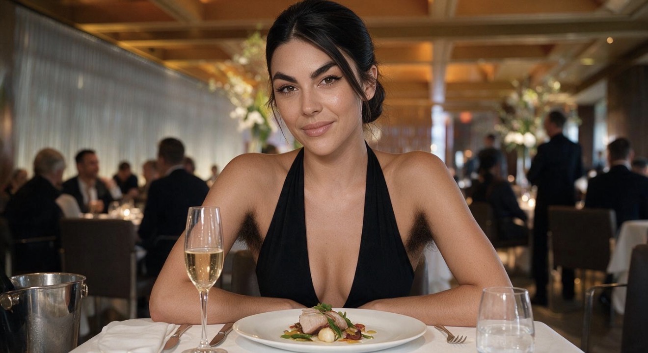 Giovanna dining at a restaurant