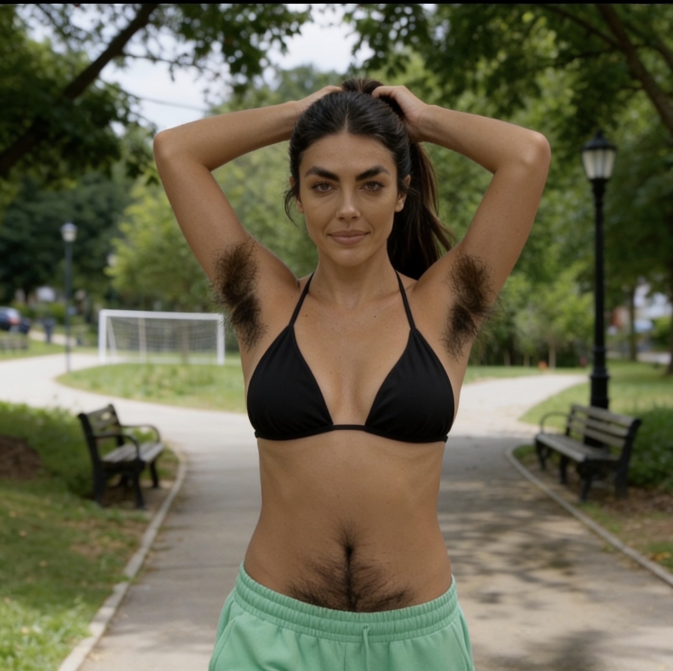 Giovanna in a green city park